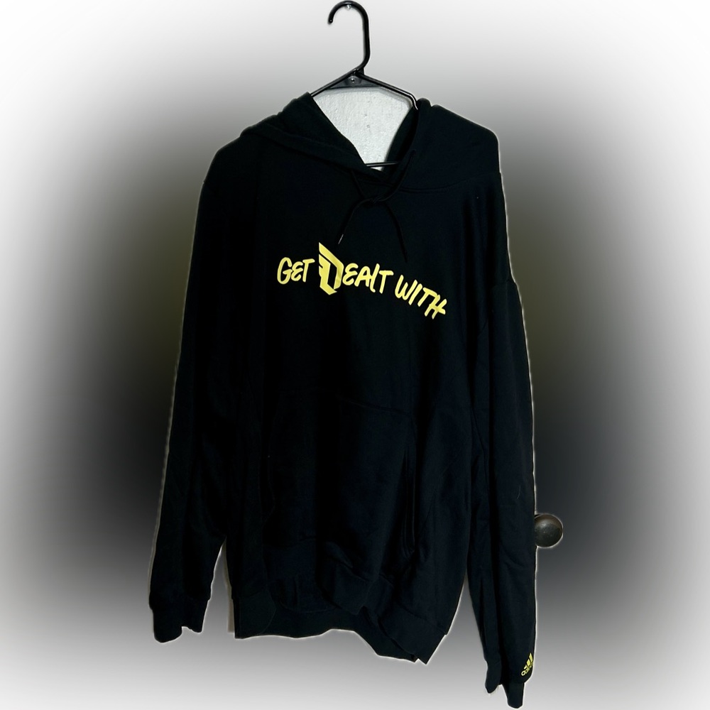 Adidas Black Mens 2XL Get Dealt With Basketball Club Hoodie
